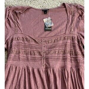 Torrid Pink Dusty Rose Babydoll Too Lace Trim Size 0 Women’s Size 12 NWT
